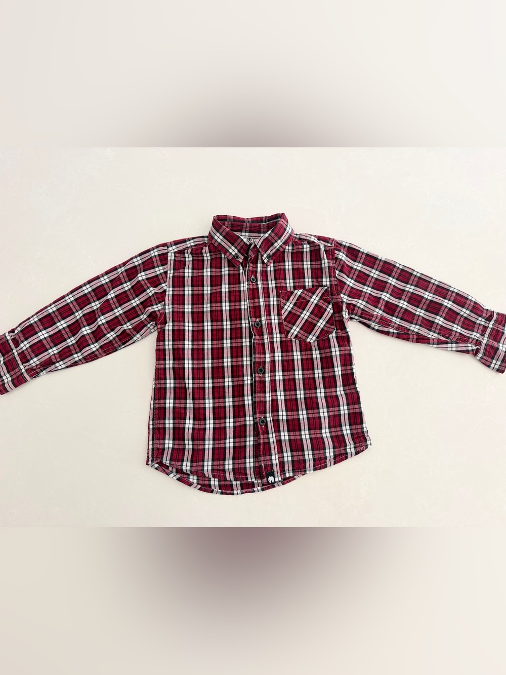 Boys Woodland Plaid Button-Down Shirt • Size 4
